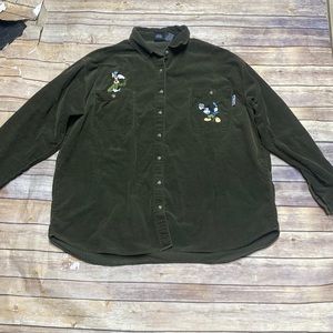 Vintage Mickey Unlimited Corduroy Button Down Top